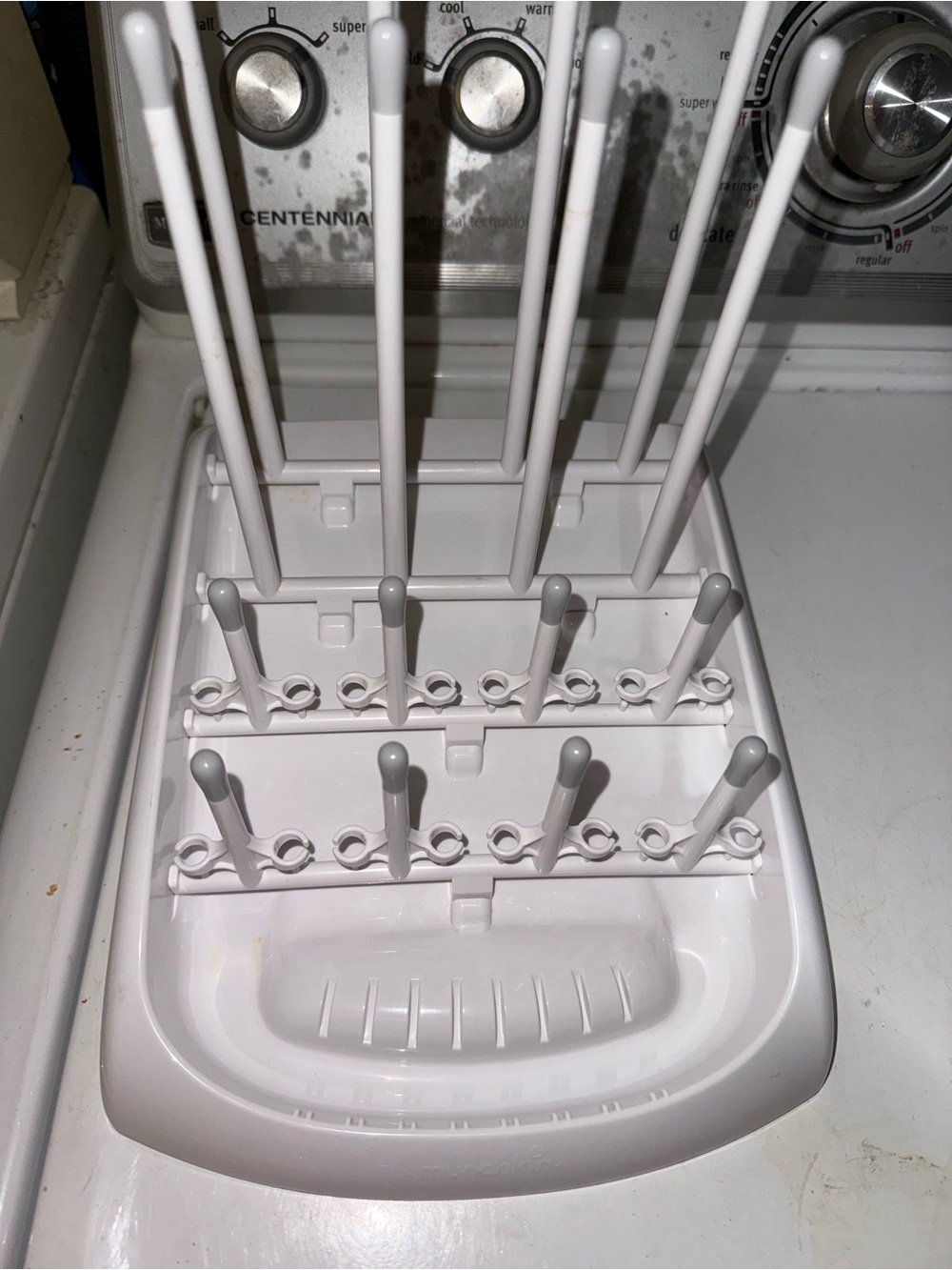 Munchkin White and Gray Bottle Drying Rack